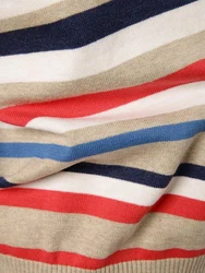 Andrew James Strickpullover Mischfarben/Rot/Beige/Creme