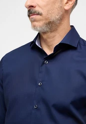 Eterna Langarmhemd Dunkelblau/Blau