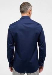 Eterna Langarmhemd Dunkelblau/Blau
