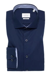 Eterna Langarmhemd Dunkelblau/Blau