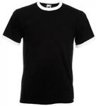 Fruit of the Loom Rundhalsshirt Ringer Herren T-Shirt Schwarz