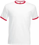 Fruit of the Loom Rundhalsshirt Ringer Herren T-Shirt Weiß/Rot/Creme