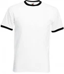 Fruit of the Loom Rundhalsshirt Ringer Herren T-Shirt Weiß/Schwarz/Creme