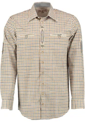 OS-Trachten Trachtenhemd Troyol Langarmhemd Beige/Braun/Khaki