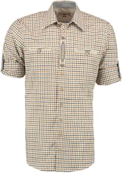 OS-Trachten Trachtenhemd Troyol Langarmhemd Beige/Braun/Khaki