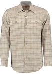 OS-Trachten Trachtenhemd Troyol Langarmhemd Beige/Braun/Khaki