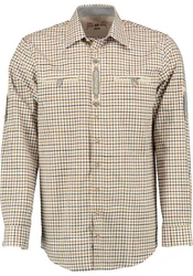 OS-Trachten Trachtenhemd Troyol Langarmhemd Beige/Braun/Khaki