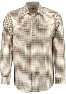 OS-Trachten Trachtenhemd Troyol Langarmhemd Beige/Braun/Khaki