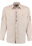 OS-Trachten Trachtenhemd Afudi Langarmhemd Beige/Braun/Khaki
