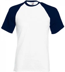 Fruit of the Loom Rundhalsshirt Shortsleeve Baseball Herren T-Shirt Dunkelblau/Weiß/Blau/Hellblau