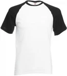 Fruit of the Loom Rundhalsshirt Shortsleeve Baseball Herren T-Shirt Weiß/Schwarz