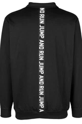 Men Plus Sweatshirt Sweattroyer Stehkragen Schwarz/Dunkelgrau