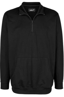 Men Plus Sweatshirt Sweattroyer Stehkragen Schwarz/Dunkelgrau