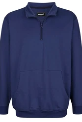 Men Plus Sweatshirt Sweattroyer Stehkragen Dunkelblau/Blau