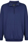 Men Plus Sweatshirt Sweattroyer Stehkragen Dunkelblau/Blau