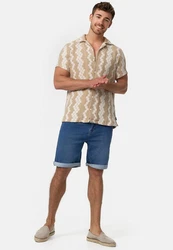 Indicode Herren Lonar Jeans Shorts mit 5 Taschen Hellblau/Blau/Dunkelblau