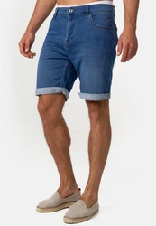 Indicode Herren Lonar Jeans Shorts mit 5 Taschen Hellblau/Blau/Dunkelblau