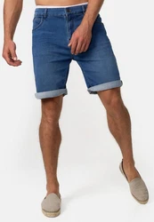 Indicode Herren Lonar Jeans Shorts mit 5 Taschen Hellblau/Blau/Dunkelblau