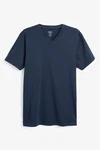 Next T-Shirt Slim Fit mit V-Ausschnitt Dunkelblau/Blau