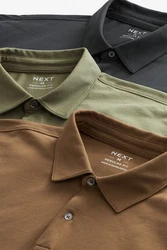 Next Poloshirt im 3er-Pack Dunkelgrün/Khaki