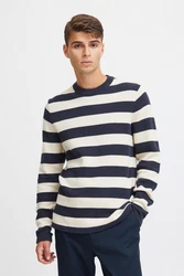 Casual Friday Strickpullover CFKarl Crew Neck Basic Dunkelblau/Blau/Hellblau