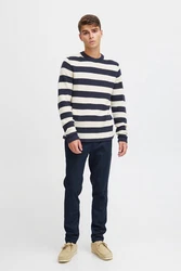 Casual Friday Strickpullover CFKarl Crew Neck Basic Dunkelblau/Blau/Hellblau
