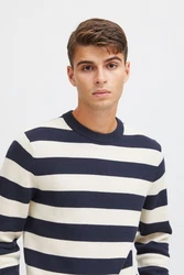 Casual Friday Strickpullover CFKarl Crew Neck Basic Dunkelblau/Blau/Hellblau