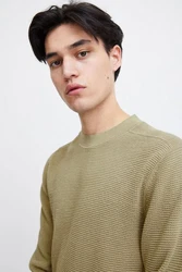 Casual Friday Strickpullover CFKarl Waffle Crew Neck Knit Basic 