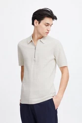 Casual Friday Poloshirt CFKarl SS structured polo knit Khaki/Braun/Weiß/Beige/Grau