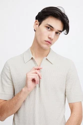 Casual Friday Poloshirt CFKarl SS structured polo knit Khaki/Braun/Weiß/Beige/Grau