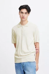 Casual Friday Poloshirt CFKarl SS Polo Knit strukturiertes Poloshirt mit Reißverschluss Khaki/Weiß/Beige/Braun