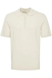 Casual Friday Poloshirt CFKarl SS Polo Knit strukturiertes Poloshirt mit Reißverschluss Khaki/Weiß/Beige/Braun