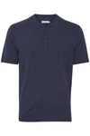 Casual Friday Poloshirt CFKarl SS Polo Knit strukturiertes Poloshirt mit Reißverschluss Dunkelblau/Blau