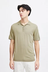 Casual Friday Poloshirt CFKarl SS Polo Knit strukturiertes Poloshirt mit Reißverschluss Khaki/Dunkelgrün
