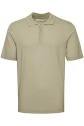 Casual Friday Poloshirt CFKarl SS Polo Knit strukturiertes Poloshirt mit Reißverschluss Khaki/Dunkelgrün