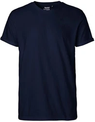 Neutral Rundhalsshirt Roll Up Sleeve T-Shirt Dunkelblau