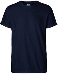 Neutral Rundhalsshirt Roll Up Sleeve T-Shirt Dunkelblau