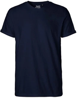 Neutral Rundhalsshirt Roll Up Sleeve T-Shirt Dunkelblau