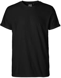Neutral Rundhalsshirt Roll Up Sleeve T-Shirt Schwarz
