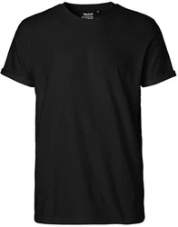 Neutral Rundhalsshirt Roll Up Sleeve T-Shirt Schwarz