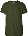 Neutral Rundhalsshirt Roll Up Sleeve T-Shirt Dunkelgrün