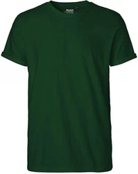 Neutral Rundhalsshirt Roll Up Sleeve T-Shirt Dunkelgrün/Grün