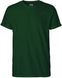Neutral Rundhalsshirt Roll Up Sleeve T-Shirt Dunkelgrün/Grün