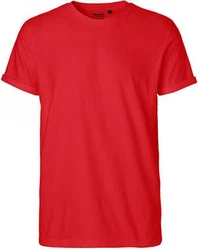 Neutral Rundhalsshirt Roll Up Sleeve T-Shirt Rot