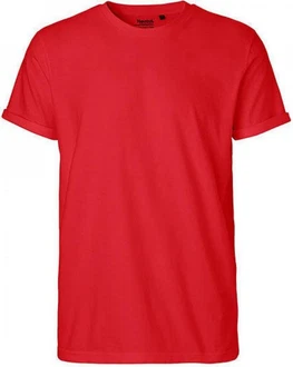 Neutral Rundhalsshirt Roll Up Sleeve T-Shirt Rot