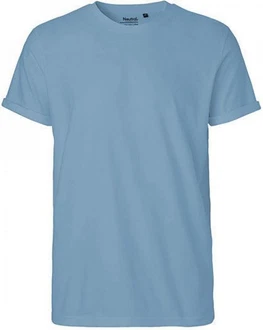 Neutral Rundhalsshirt Roll Up Sleeve T-Shirt Blau/Hellblau