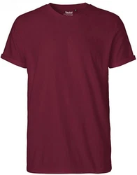 Neutral Rundhalsshirt Roll Up Sleeve T-Shirt Dunkelrot/Bordeaux/Lila