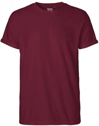 Neutral Rundhalsshirt Roll Up Sleeve T-Shirt Dunkelrot/Bordeaux/Lila