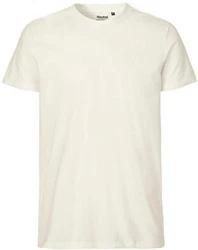 Neutral Rundhalsshirt Mens Fitted T-Shirt Weiß/Khaki