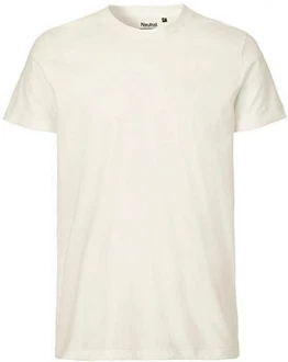 Neutral Rundhalsshirt Mens Fitted T-Shirt Weiß/Khaki